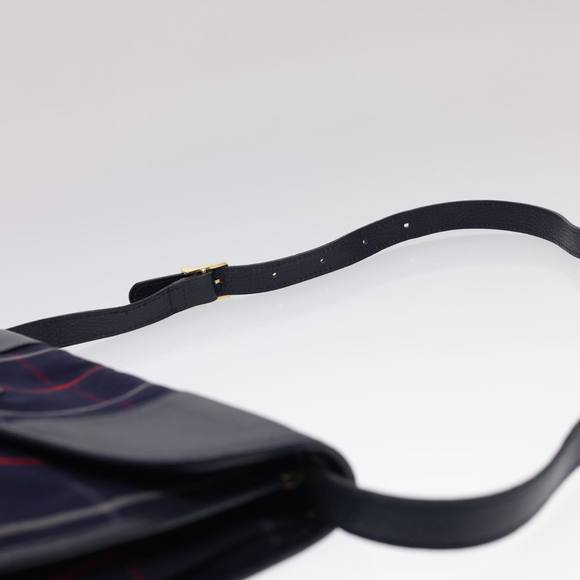 Burberrys Nova Check Shoulder Bag Canvas Navy Auth yk6364 - Picture 8 of 16